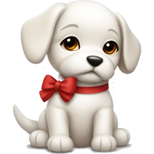 Shiatsu puppy with red bow emoji