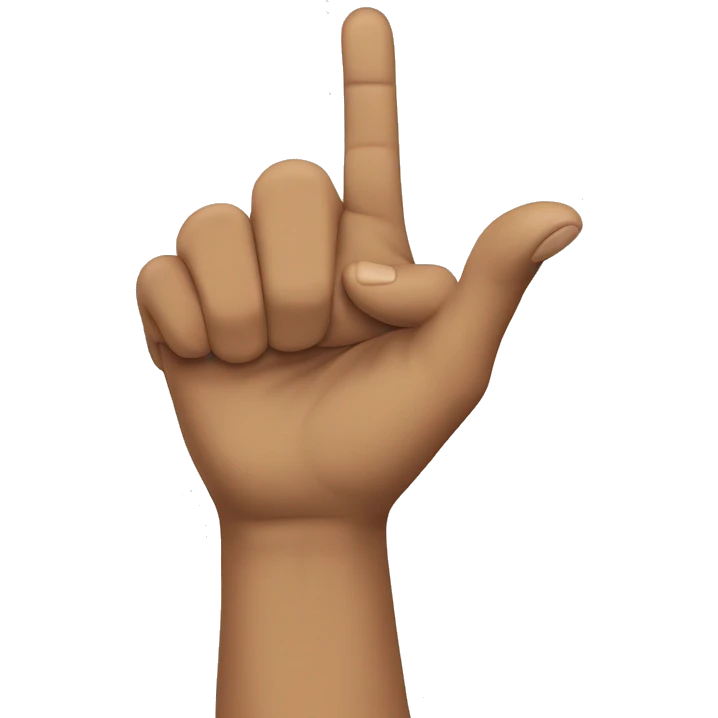 hand with index finger sligtly bent emoji