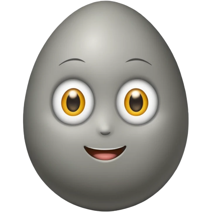 a stone egg, has two eyes, cute emoji