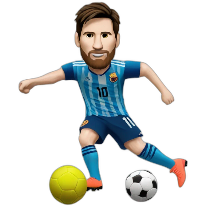Lionel messi kicking the ball emoji