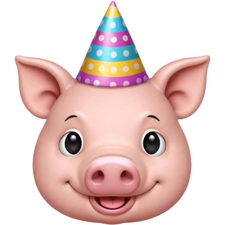 black pig party hat  emoji
