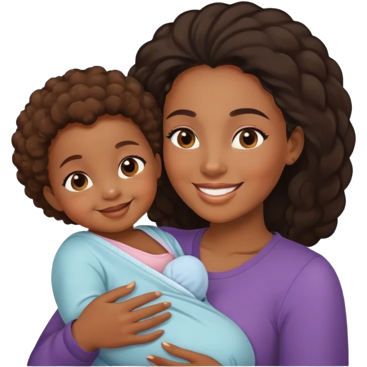 Black woman with baby emoji