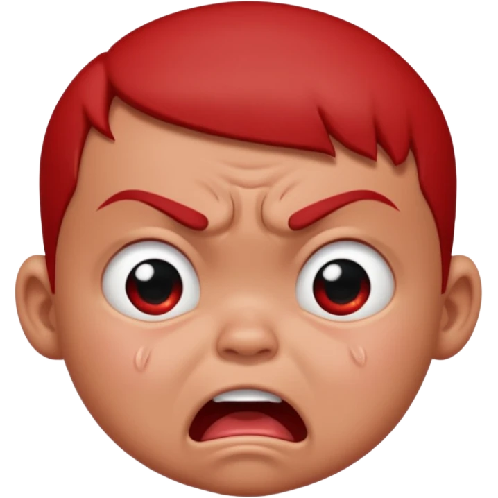 a baby all red red angry face  emoji