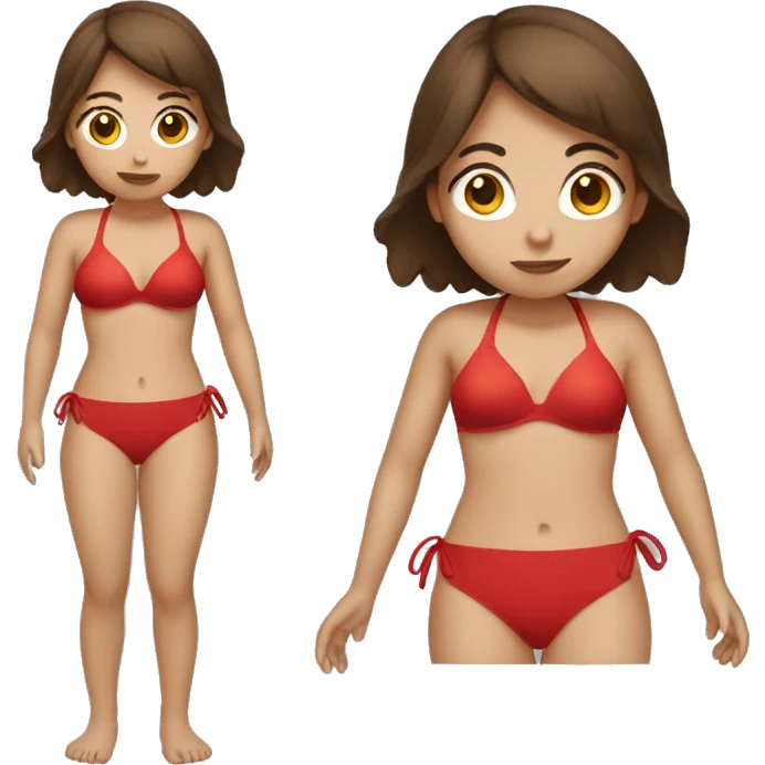 Brown haired girl in red Bikini emoji