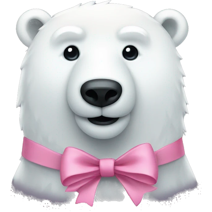 Polar bear whit pink bow emoji