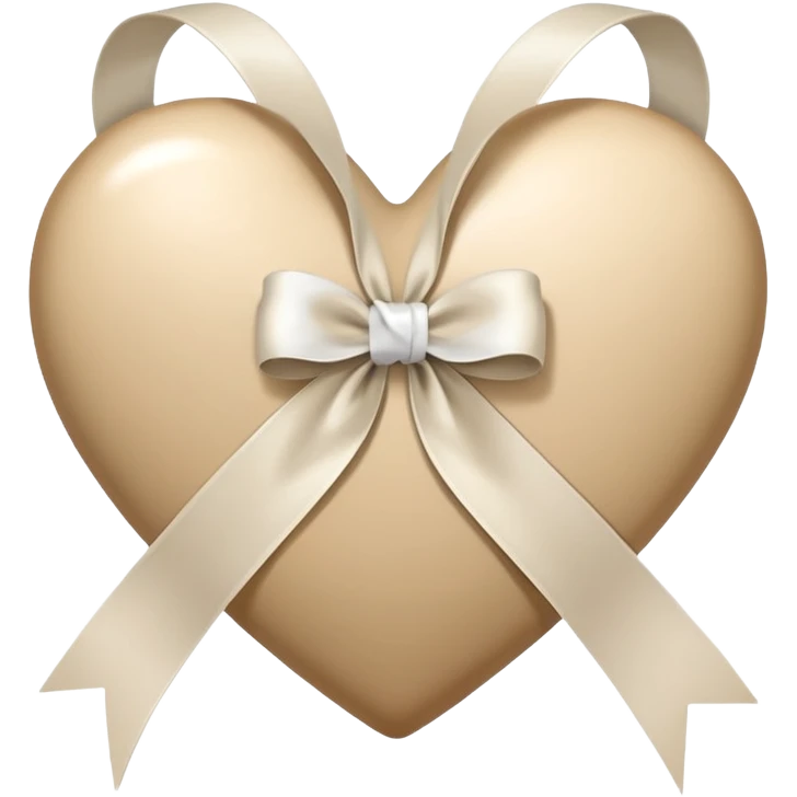 beige heart with white ribbon emoji