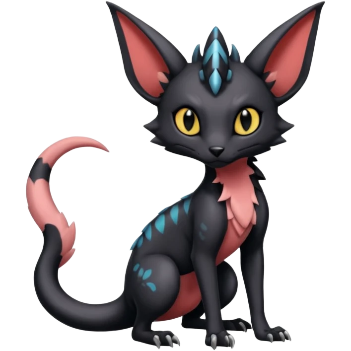 Gothic edgy dark Salandit-Umbreon-Genet-Noivern-Noibat-Serval-Hybrid (Full body) emoji