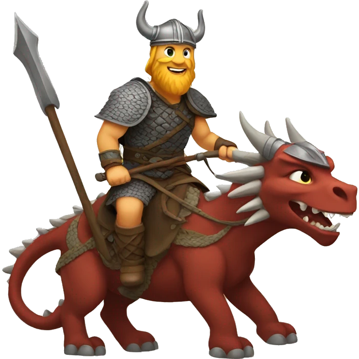 Viking riding a dragon emoji