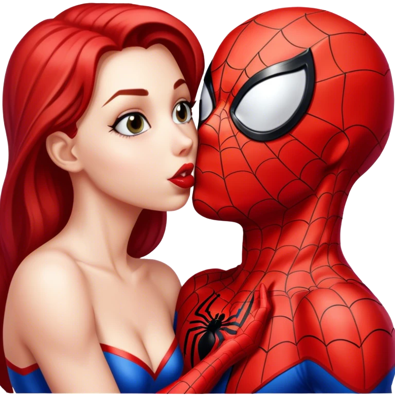 Spidergirl kiss spiderman emoji
