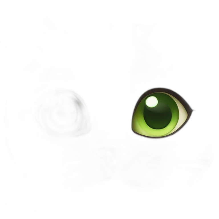 Dark Brown and white cat with green eyes emoji
