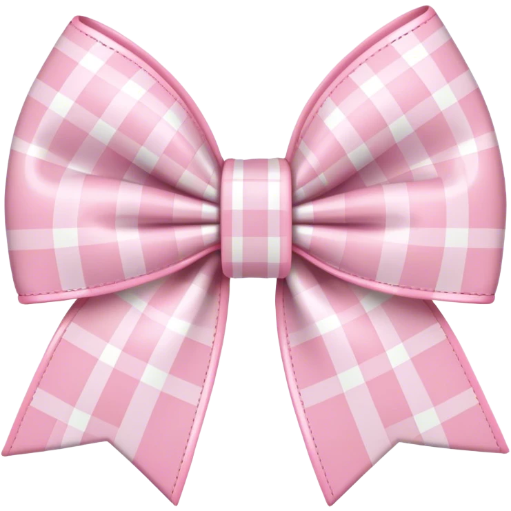 pastel pink plaid bow emoji