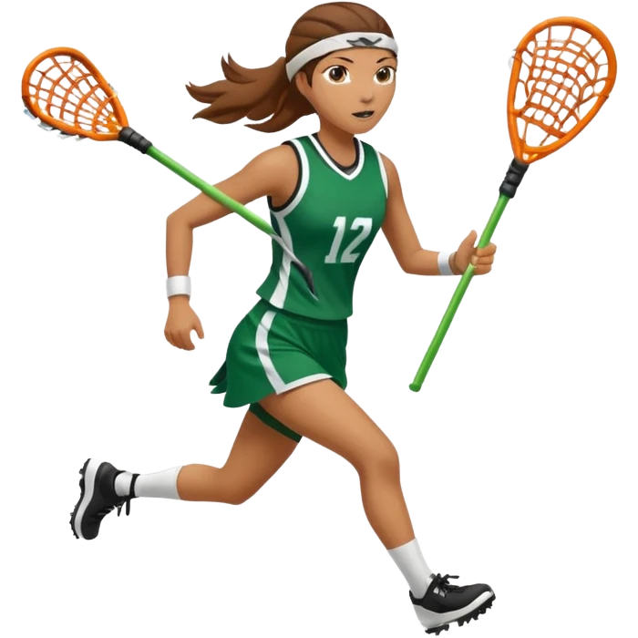 female lacrosse player in hot summer emoji