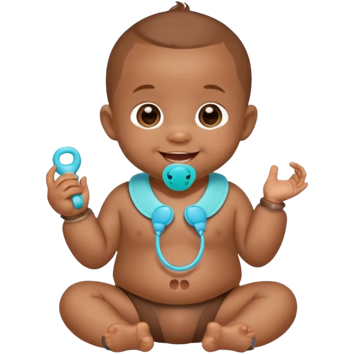 Brown baby in a cute outfit  emoji