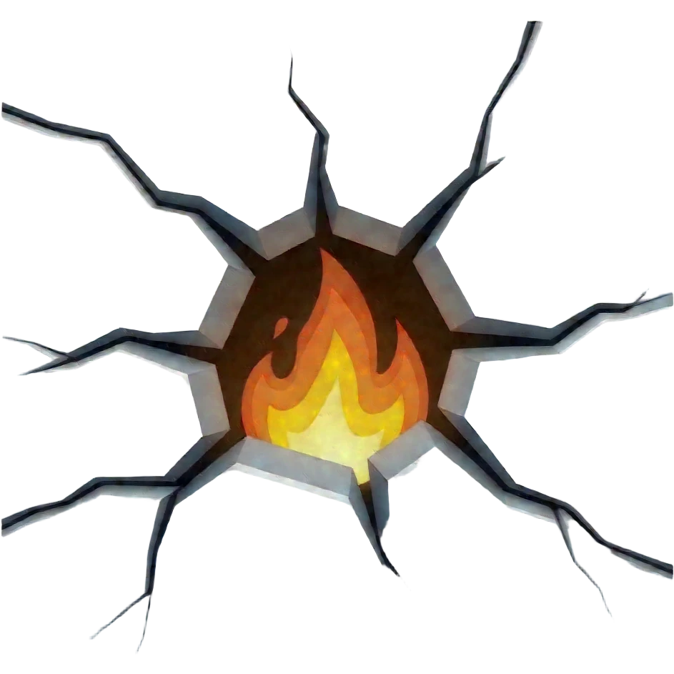 stylized impact wall crack decal emoji