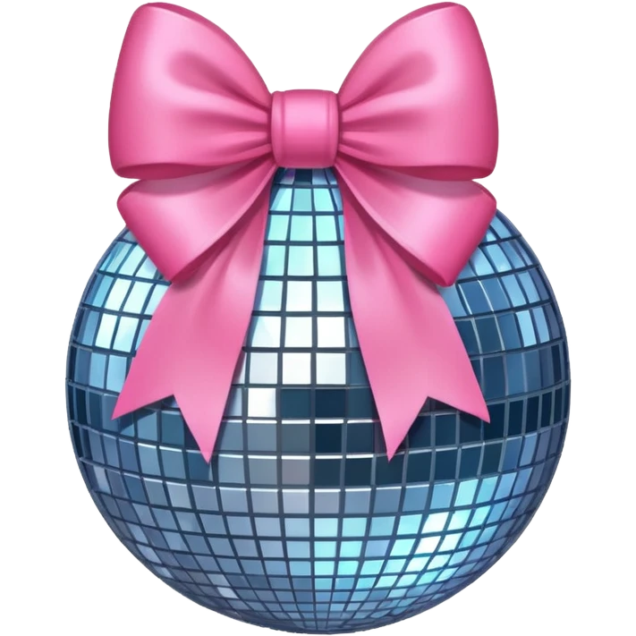 Disco ball with pink bow emoji