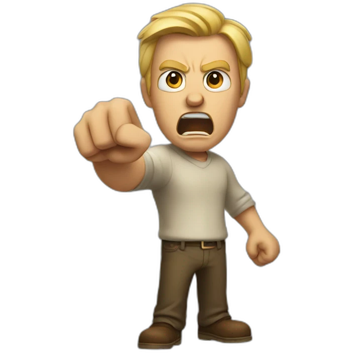angry man yelling  whiles he points you emoji