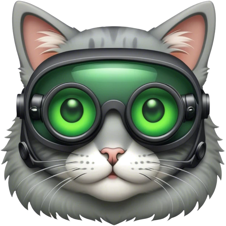 cat with nigthvision googles emoji