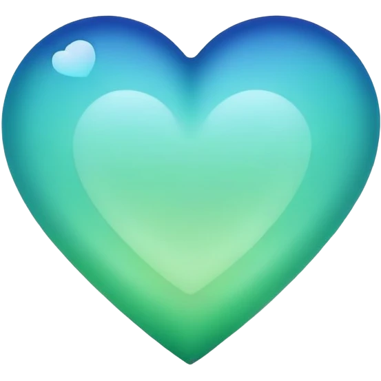 blue and green ombre heart emoji