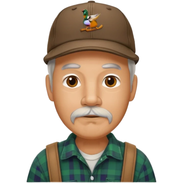 An older duck hunter with a goatee emoji