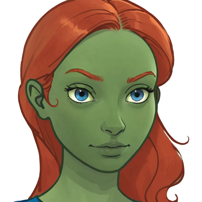 redhead with blue eyes emoji