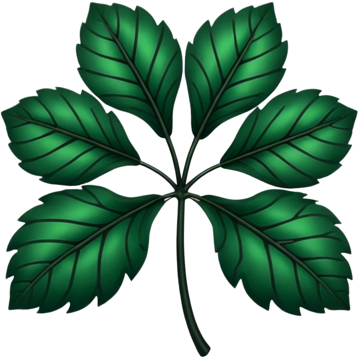 Trébol negro de cinco hojas emoji