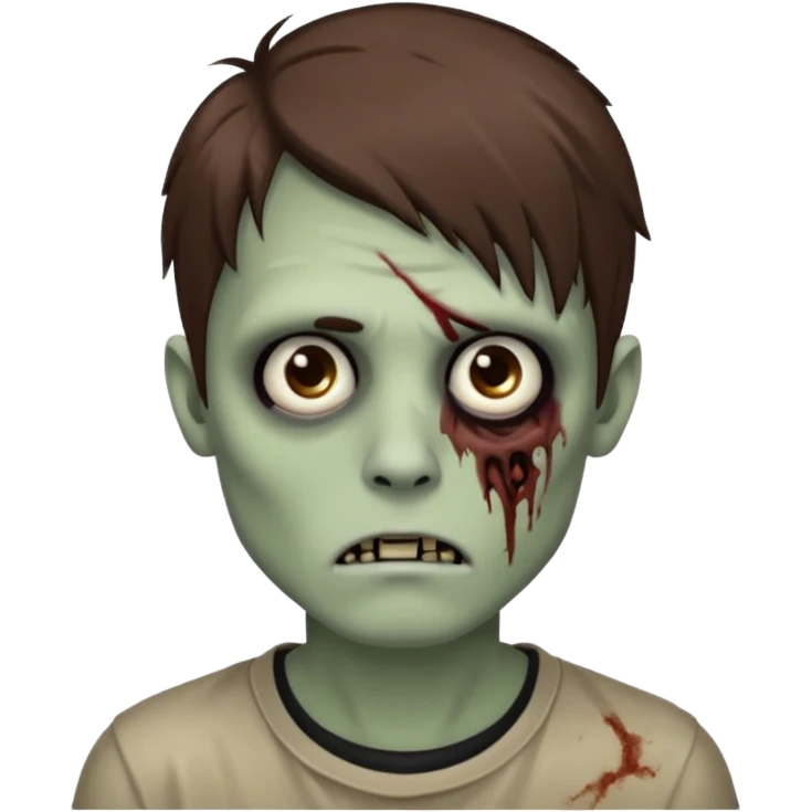 zombie, emo guy, with dark circles under his eyes and brown hair down to his cheekbones emoji