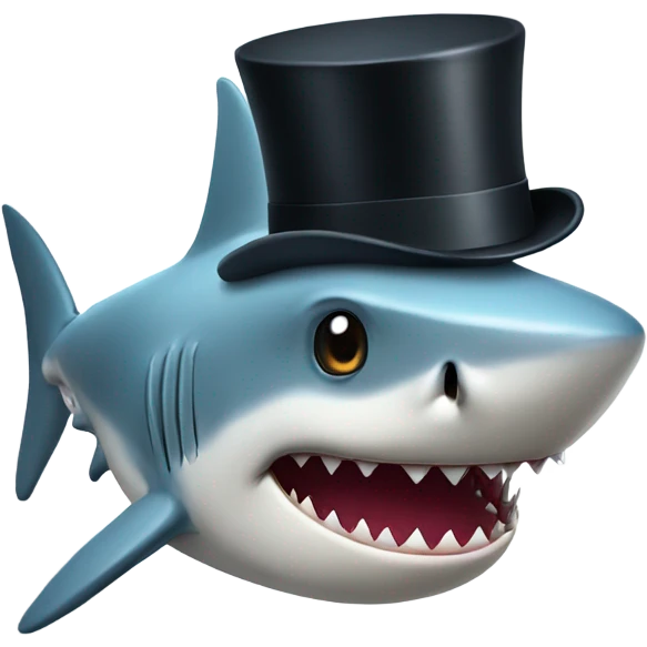 Shark with a top hat emoji