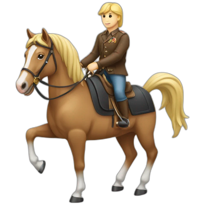 Un cheval sur un cheval sur un cheval emoji