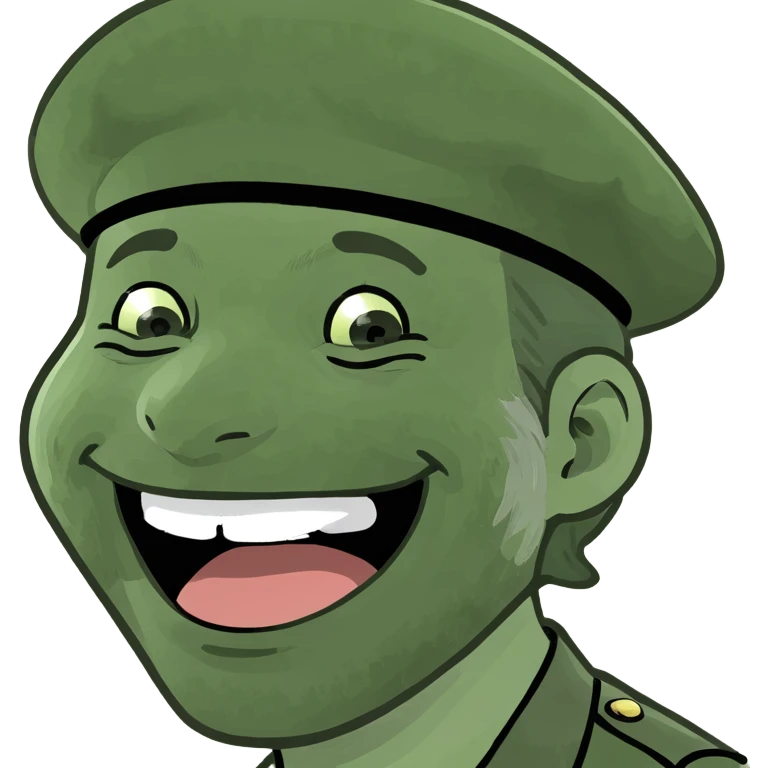 laughing emoji with beret emoji