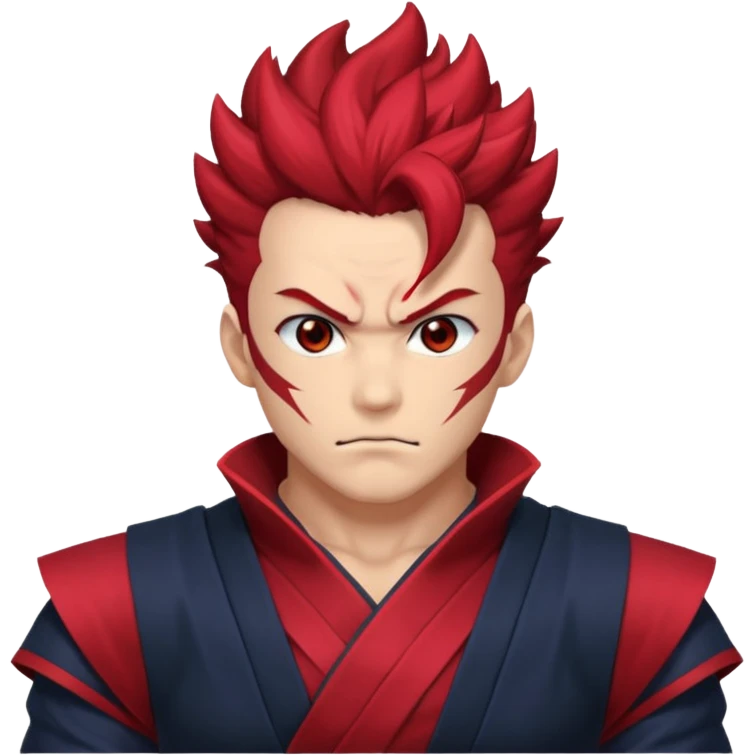 (Half body) Vox Akuma, in anime style, handsome man emoji