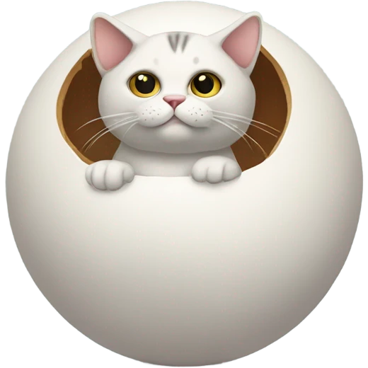 Cat in the shape of a ball with no legs emoji