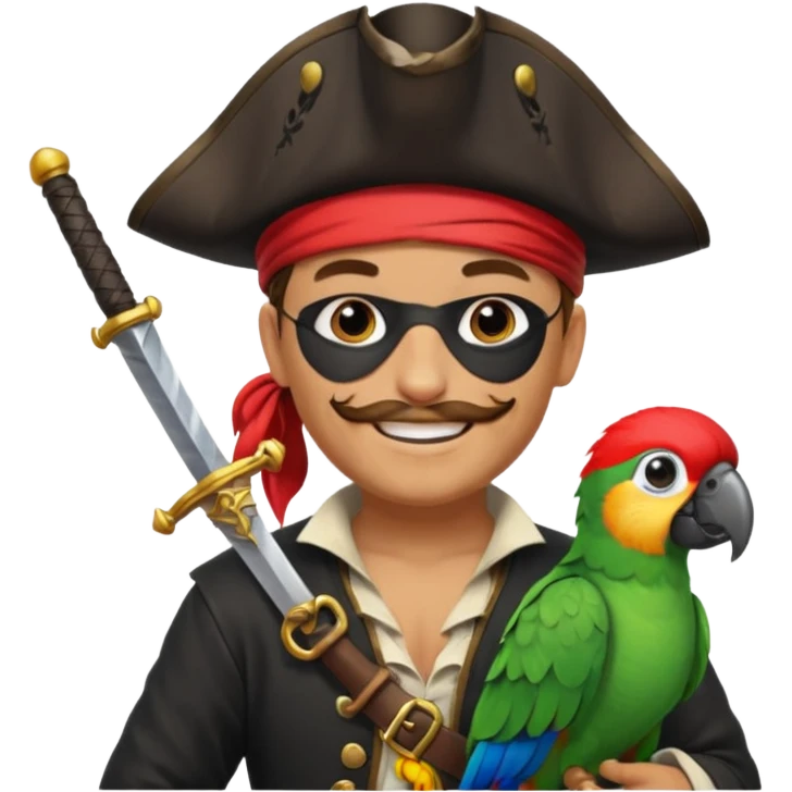 pirate and parrot emoji