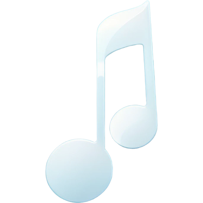 A minimalist and modern white music note icon on a smooth circular background with a vibrant blue and turquoise gradient. Ultra-high resolution, vector style, sharp edges, studio lighting, 4k, smooth texture, flat design, high quality, crisp details emoji