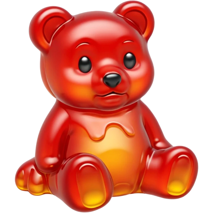Sad Gummy bear melting into ground emoji