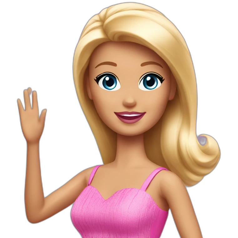 Barbie waving emoji