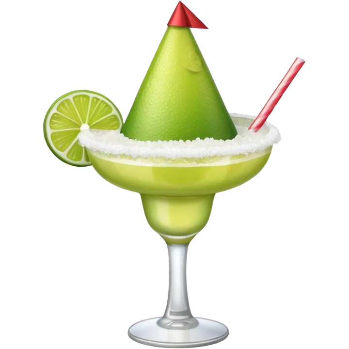 A margarita wearing a party hat. emoji
