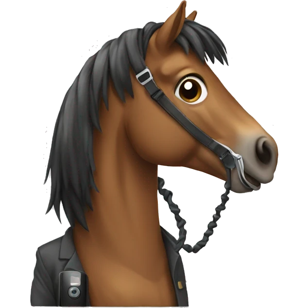 Horse with phone  emoji
