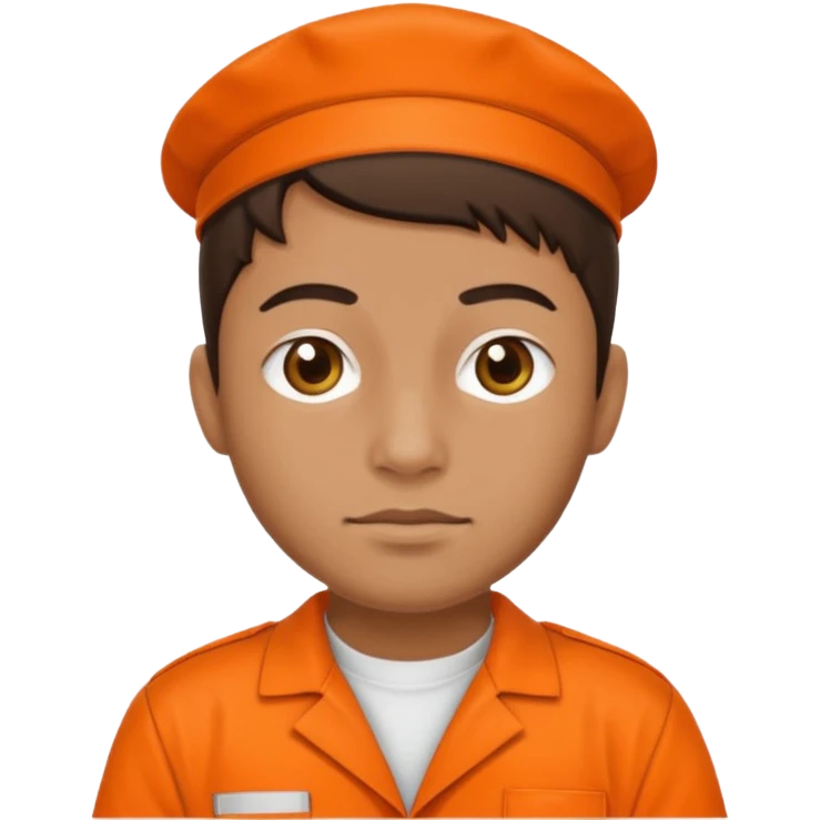 prisoner with an orange uniform emoji