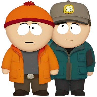 Cartman and Kenny from South Park emoji