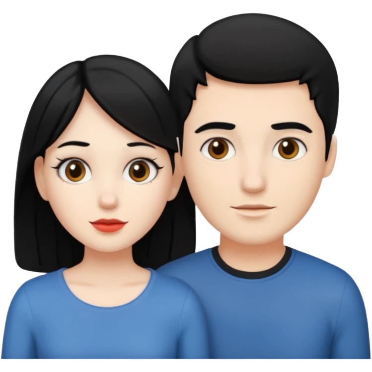 Couple white with black hair  emoji