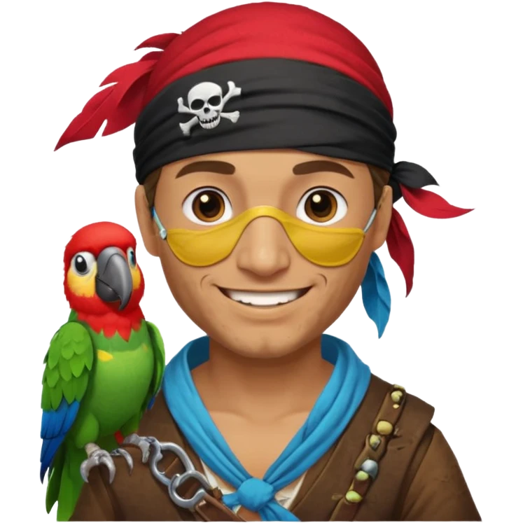 pirate and parrot emoji