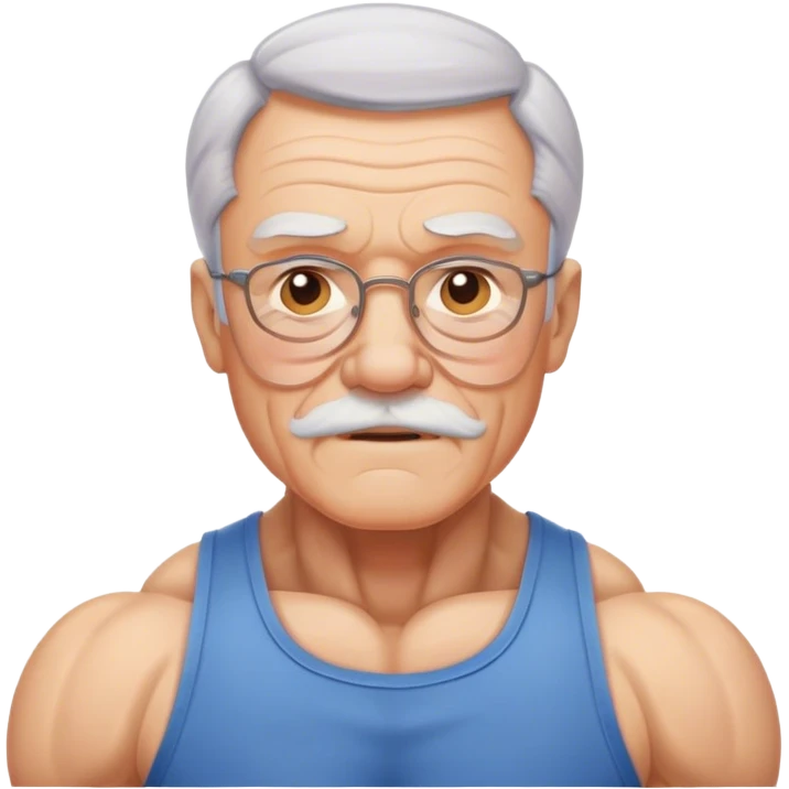 A grandpa with muscles emoji