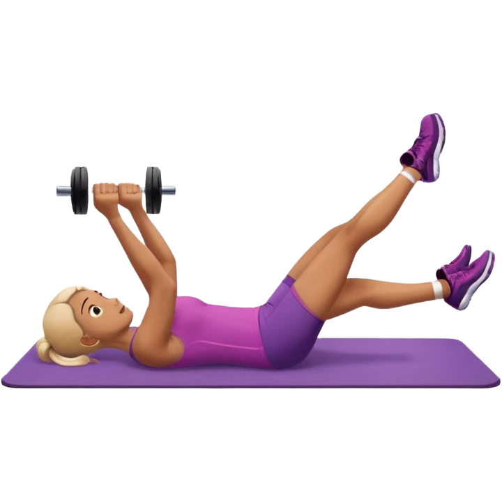 exercise mat with a figure lying and lifting legs emoji