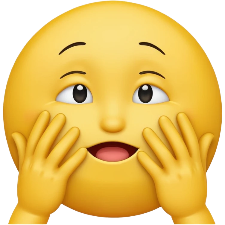 Yellow Standard smiley emoji blushing and hiding face with hands because they are flustered and embarrassed  emoji