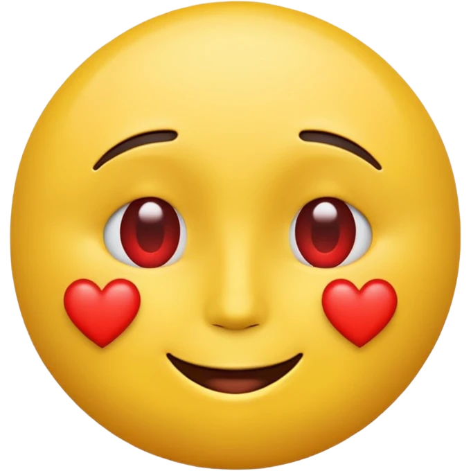 classic heart eyes emoji, yellow face, big red heart eyes, closed smile emoji