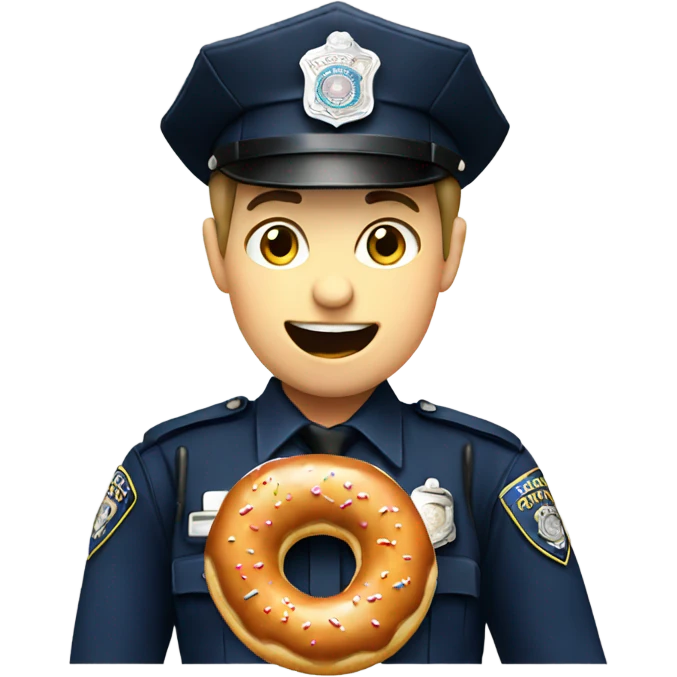 Police eating a donut emoji