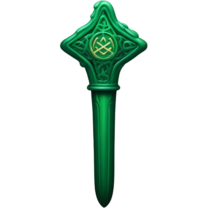 dark green magic wand Slytherin emoji