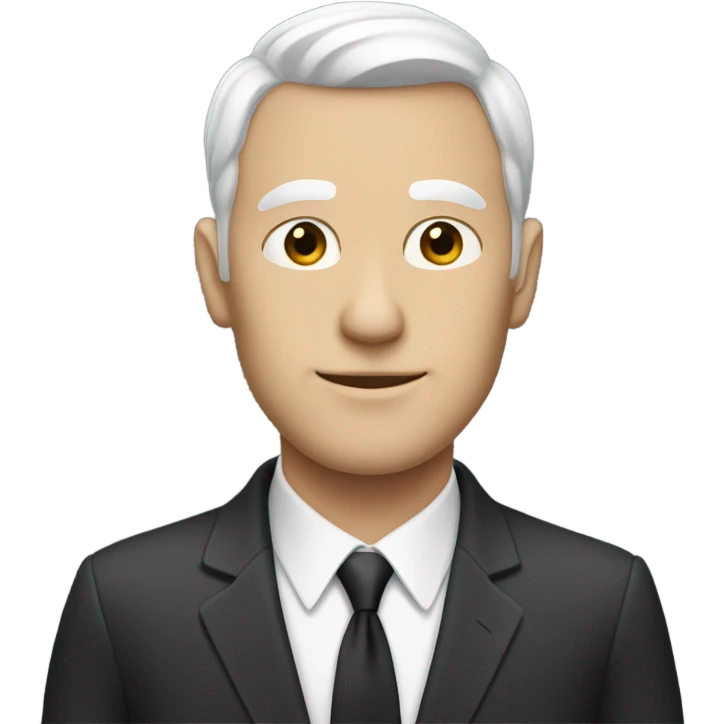  Tall completely White man with no face in a suit emoji