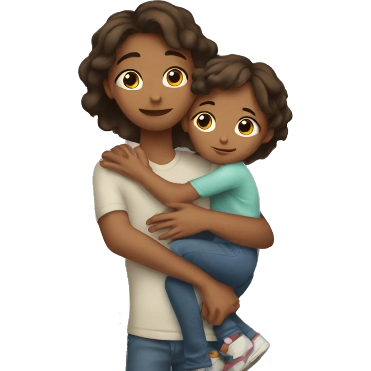 Sister hugging her big brother emoji