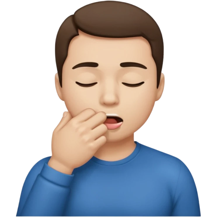 Fist around mouth, eyes closed & bulge in mouth emoji